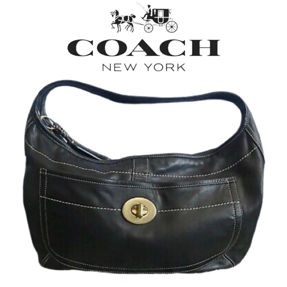 Coach Handbags - Coach VINTAGE Soft Black Leather XL Ergo Hobo Bag